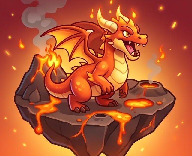 Dragón de Fuego en su hábitat